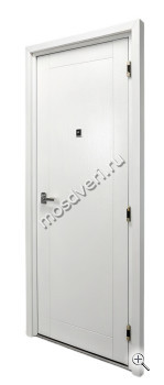 Входная металлическая дверь белого цвета с глазком БДД-028 - купить от производителя Мосдвери Входная металлическая дверь белого цвета с глазком БДД-028