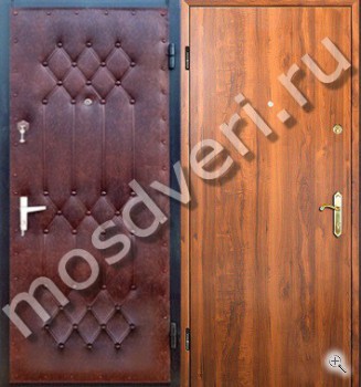 Недорогая дверь, отделка дутая винилискожа + ламинат - купить от производителя Мосдвери Недорогая дверь, отделка дутая винилискожа + ламинат