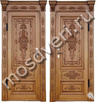 Эксклюзивная входная дверь с резным массивом - купить от производителя Мосдвери Эксклюзивная входная дверь с резным массивом